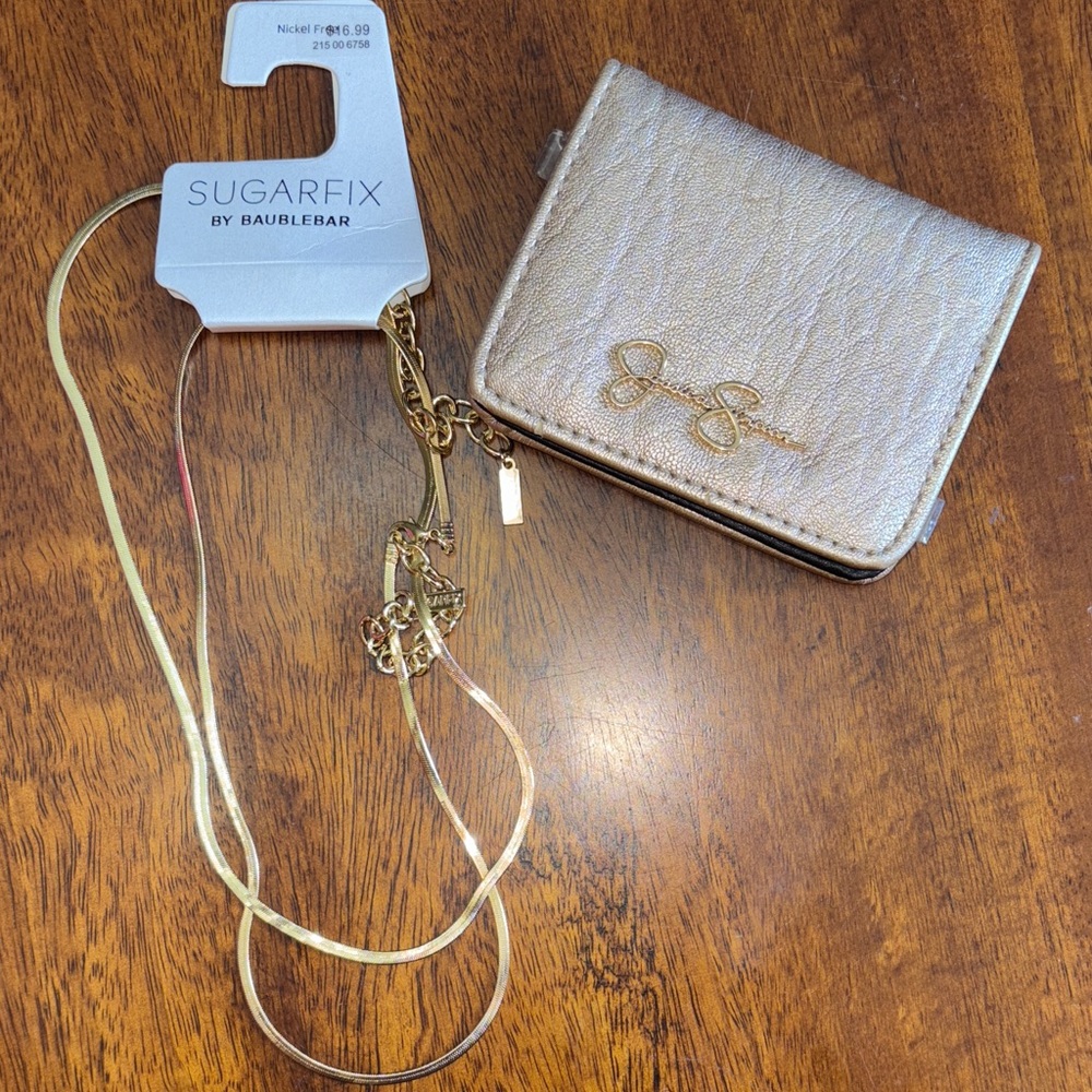 Jessica Simpson Gold Wallet with Sugarfix Necklace